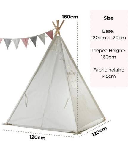 Kids wooden teepee tent 160cm - kids,